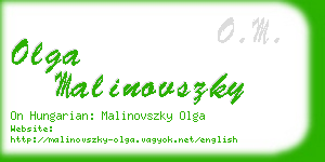 olga malinovszky business card